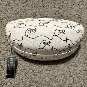 Guess Cream and Black Patterned Sunglasses Case